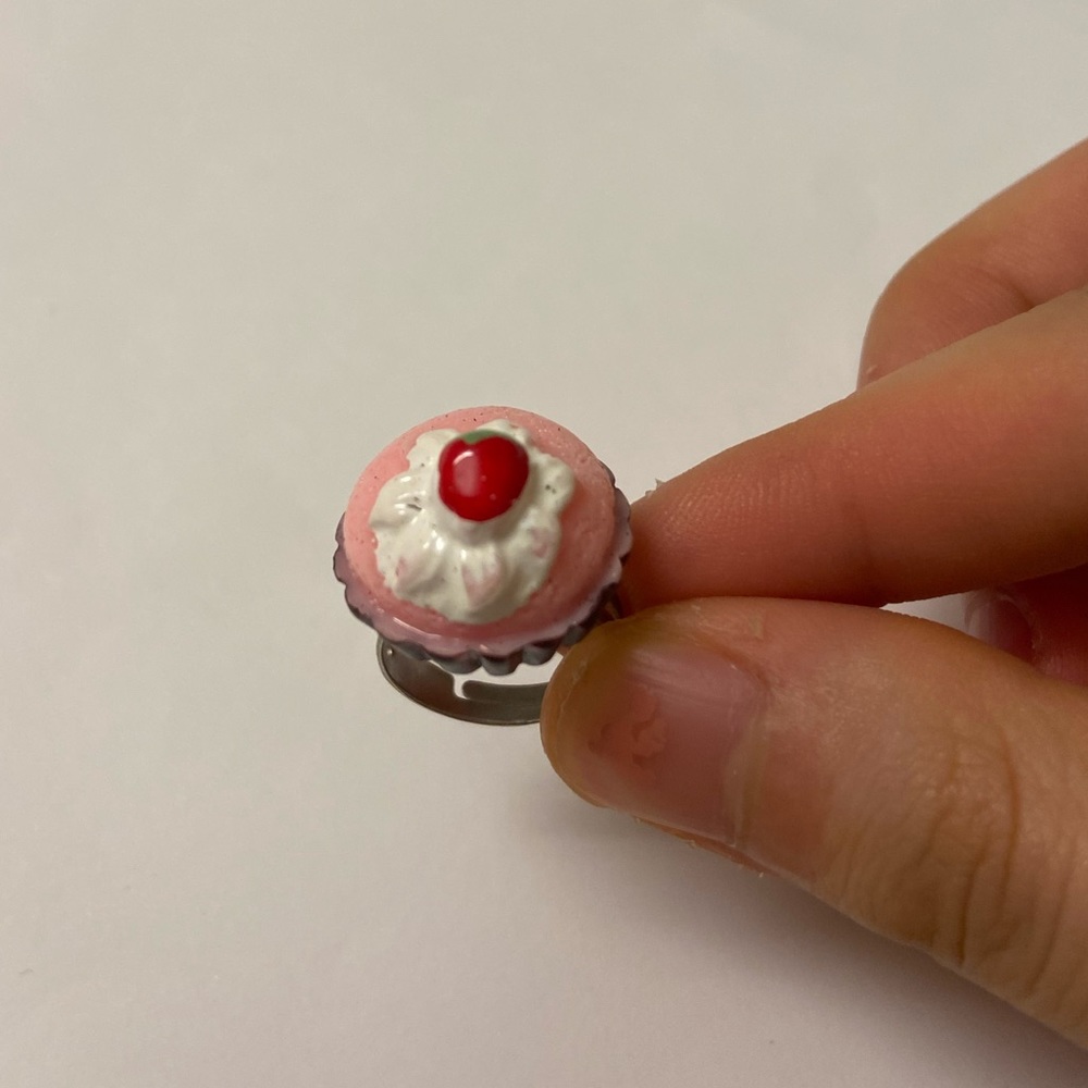 New kids pink cupcake ring adjustable